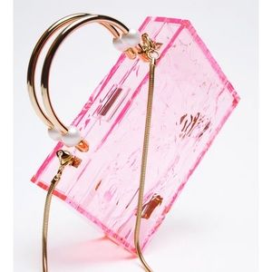 Pink clear acrylic mini bag
